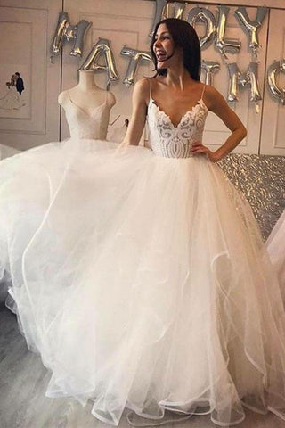 Vestidos de novia de estilo marfil de correas Sapghetti modestas largas