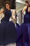 2024 Hot Prom Dresses Sirena Tulle Con Applique Y Beadings Cremallera Hasta Scoop Neck