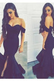 2024 Hot Spandex Prom Dresses Sirena de la cremallera del hombro con la ranura