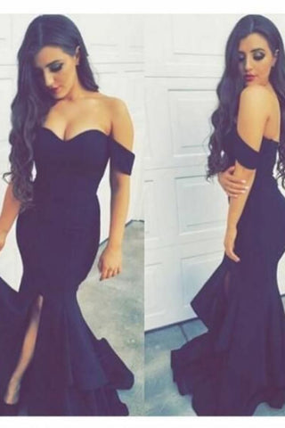 2024 Hot Spandex Prom Dresses Sirena de la cremallera del hombro con la ranura