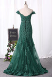 2024 Prom Dresses sirena del hombro con apliques y bolas Tulle