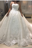 Vestido de bola sin tirantes marfil glorioso vestidos de novia nueva llegada