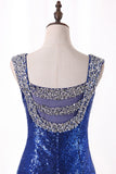 2024 Bling Bling vestidos de noche Mermaid V cuello lentejuelas de encaje con Rhinestones Sweep / tren cepillo