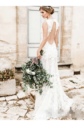 Vestido de novia redondo con blusa adornada Vestido de novia de encaje floral vívido