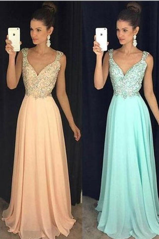 2024 Prom Dresses correas rebordeados Corpiño una línea de cremallera de gasa hacia arriba